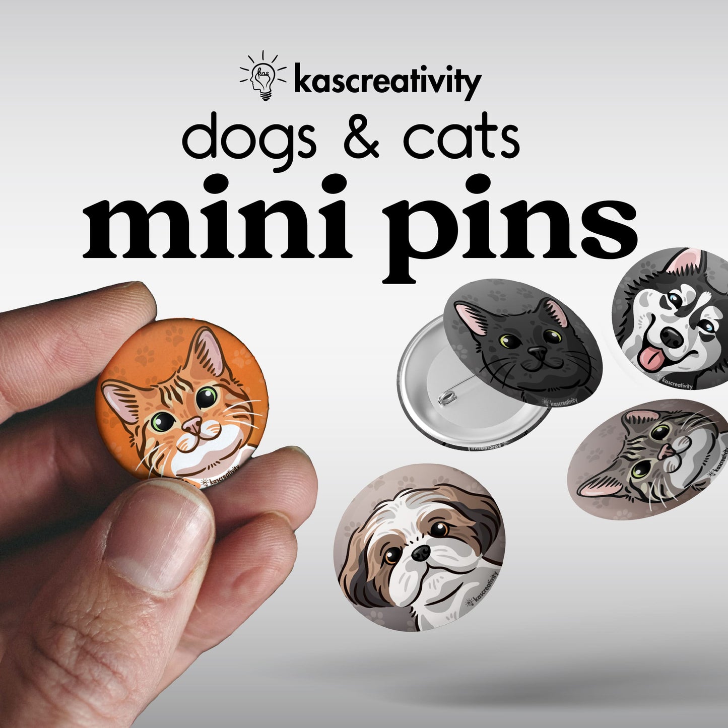 Dogs & Cats Mini Button Pins